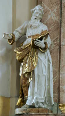 Frantz Eytner, rzeźba św. Marka Ewangelisty w ołtarzu noszącym pierwotnie wezwanie św. Anny (obecnie Matki Boskiej Ostrobramskiej), 1768-1769. 